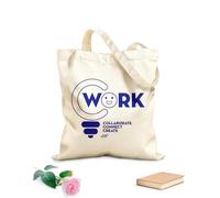 AILOONG Borsa della spesa riutilizzabile Tessuto spesso 340g/m² collaborare creare connettere lavorare ufficio stile Scritta personalizzabile