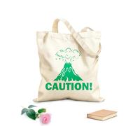 AILOONG Borsa della spesa riutilizzabile Tessuto spesso 340g/m² Eruzione vulcanica Montagna Vulcano Pericoloso Scritta personalizzabile