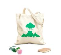 AILOONG Borsa della spesa riutilizzabile Tessuto spesso 340g/m² Eruzione vulcanica naturale Montagna Vulcano Pericoloso Scritta personalizzabile