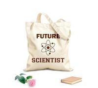 AILOONG Borsa della spesa riutilizzabile Tessuto spesso 340g/m² futuro scienziato lettering aule atomiche Scritta personalizzabile
