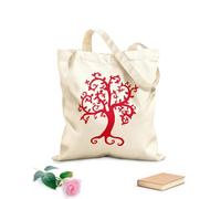 AILOONG Borsa della spesa riutilizzabile Tessuto spesso 340g/m² Giardino con radici naturali e rami d'albero Scritta personalizzabile