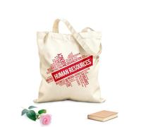 AILOONG Borsa della spesa riutilizzabile Tessuto spesso 340g/m² Idea per il dipartimento delle risorse umane dell'agenzia Scritta personalizzabile