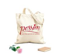 AILOONG Borsa della spesa riutilizzabile Tessuto spesso 340g/m² La passione per le lettere è la genesi del genio Scritta personalizzabile