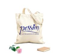 AILOONG Borsa della spesa riutilizzabile Tessuto spesso 340g/m² La passione per le lettere è la genesi del genio Scritta personalizzabile