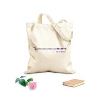 AILOONG Borsa della spesa riutilizzabile Tessuto spesso 340g/m² Parole di saggezza ispiratrici, citazioni per l'ufficio Scritta personalizzabile