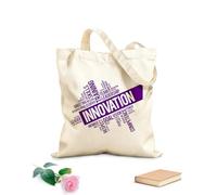 AILOONG Borsa della spesa riutilizzabile Tessuto spesso 340g/m² parole ispiratrici per il successo del team di innovazione in ufficio Scritta personalizzabile