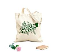 AILOONG Borsa della spesa riutilizzabile Tessuto spesso 340g/m² parole ispiratrici per il successo del team di innovazione in ufficio Scritta personalizzabile