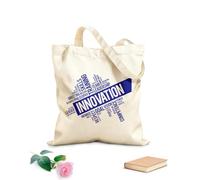 AILOONG Borsa della spesa riutilizzabile Tessuto spesso 340g/m² parole ispiratrici per il successo del team di innovazione in ufficio Scritta personalizzabile