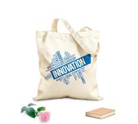 AILOONG Borsa della spesa riutilizzabile Tessuto spesso 340g/m² parole ispiratrici per il successo del team di innovazione in ufficio Scritta personalizzabile