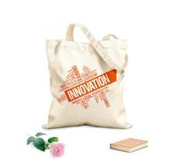 AILOONG Borsa della spesa riutilizzabile Tessuto spesso 340g/m² parole ispiratrici per il successo del team di innovazione in ufficio Scritta personalizzabile