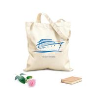 AILOONG Borsa della spesa riutilizzabile Tessuto spesso 340g/m² Yacht di lusso che cammina sull'acqua Scritta personalizzabile