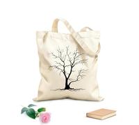 AILOONG Borsa della spesa riutilizzabile Tree House ation Tessuto spesso 12 once Scritta personalizzabile 31x36cm Media
