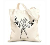 AILOONG Borsa in tela Angelo Ragazza Donna Diavolo Fiamme Bellezza Tessuto spesso 12 once Borsa da disegno 31x36cm Media