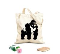 AILOONG Borsa in tela Animale Gorilla Primate Scimmia Zoo Tessuto spesso 12 once Borsa da disegno 25x30cm Piccola