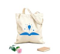 AILOONG Borsa in tela Buone Idee Libro Lampadina Ufficio Conoscenza Tessuto spesso 340g/m² Borsa da disegno