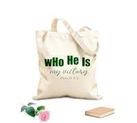 AILOONG Borsa in tela con fondo rinforzato chi è la mia vittoria Tessuto spesso 340g/m² Utilizzabile come borsa regalo