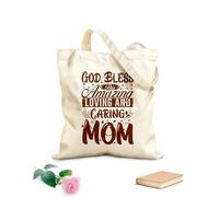 AILOONG Borsa in tela con fondo rinforzato Dio benedica questa fantastica mamma, tipografia per la festa della mamma Tessuto spesso 340g/m² Utilizzabile come borsa regalo