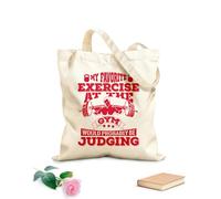 AILOONG Borsa in tela con fondo rinforzato il mio esercizio preferito in palestra sarebbe probabilmente giudicare Tessuto spesso 340g/m² Utilizzabile come borsa regalo