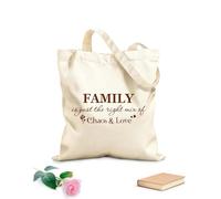 AILOONG Borsa in tela con fondo rinforzato La famiglia è semplicemente il giusto mix di caos e amore. Tessuto spesso 340g/m² Utilizzabile come borsa regalo