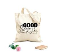 AILOONG Borsa in tela con fondo rinforzato L'arte tipografica del buon caffè può essere utilizzata Tessuto spesso 12 once Utilizzabile come borsa regalo 35x40cm Grande