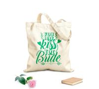 AILOONG Borsa in tela con fondo rinforzato puoi baciare la sposa Tessuto spesso 340g/m² Utilizzabile come borsa regalo
