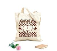 AILOONG Borsa in tela con fondo rinforzato Slogan per sempre solo con spada nel cuore Tessuto spesso 340g/m² Utilizzabile come borsa regalo