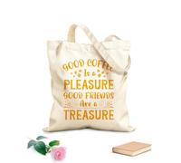 AILOONG Borsa in tela con fondo rinforzato un buon caffè è un piacere i buoni amici sono un tesoro tipografia caffè pronto Tessuto spesso 340g/m² Utilizzabile come borsa regalo