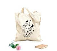 AILOONG Borsa in tela Rami per gabbie per uccelli, design per la casa Tessuto spesso 12 once Borsa da disegno 25x30cm Piccola