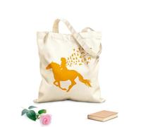 AILOONG Borsa in tela Silhouette di ragazza, cavaliere, uccelli Tessuto spesso 340g/m² Borsa da disegno