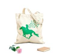 AILOONG Borsa in tela Silhouette di ragazza, cavaliere, uccelli Tessuto spesso 340g/m² Borsa da disegno