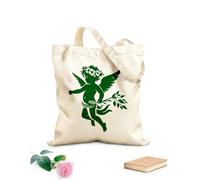 AILOONG Borsa regalo in tela per vino angelo cupido un bambino cupido che tiene un fiore Tessuto spesso 340g/m² Abbinabile agli abiti