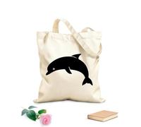 AILOONG Borsa regalo in tela per vino Delfino Animale Marino Museo Marino Stanza dei Bambini Tessuto spesso 12 once Abbinabile agli abiti 25x30cm Piccola