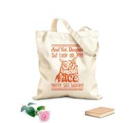 AILOONG Borsa regalo in tela per vino eppure nonostante l'espressione sul mio viso stai ancora parlando Tessuto spesso 340g/m² Abbinabile agli abiti