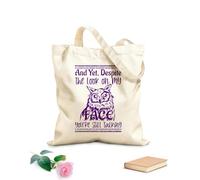 AILOONG Borsa regalo in tela per vino eppure nonostante l'espressione sul mio viso stai ancora parlando Tessuto spesso 340g/m² Abbinabile agli abiti