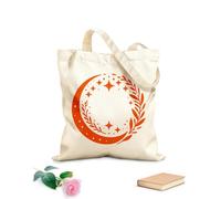 AILOONG Borsa regalo in tela per vino Il modello celeste è un modello circolare di una luna crescente, stelle e rami Tessuto spesso 340g/m² Abbinabile agli abiti