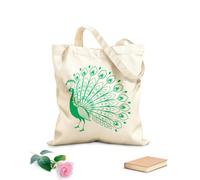 AILOONG Borsa regalo in tela per vino Il pavone tiene la testa alta e le sue piume si allargano Tessuto spesso 340g/m² Abbinabile agli abiti