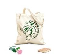 AILOONG Borsa regalo in tela per vino un disegno dettagliato e feroce di una testa di drago perfetta Tessuto spesso 340g/m² Abbinabile agli abiti
