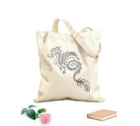 AILOONG Borsa regalo in tela per vino un drago è disegnato su un Tessuto spesso 12 once Abbinabile agli abiti 25x30cm Piccola