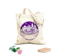 AILOONG Borsa regalo in tela per vino una ciotola di noodles con le bacchette e uno skyline della città nel Tessuto spesso 340g/m² Abbinabile agli abiti