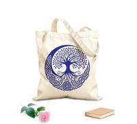 AILOONG Borsa tote con manico piatto in nastro albero della vita celtico con radici e rami Tessuto spesso 340g/m² Sostituisce lo zaino scolastico
