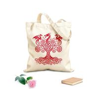 AILOONG Borsa tote con manico piatto in nastro albero della vita celtico design bella silhouette clipart Tessuto spesso 340g/m² Sostituisce lo zaino scolastico