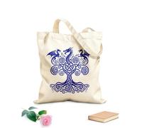 AILOONG Borsa tote con manico piatto in nastro albero della vita celtico design bella silhouette clipart Tessuto spesso 340g/m² Sostituisce lo zaino scolastico