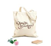 AILOONG Borsa tote con manico piatto in nastro Cristo è risorto in russo, buona Pasqua, lettering moderno a pennello, calligrafia slava antica Tessuto spesso 340g/m² Sostituisce lo zaino scolastico