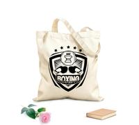 AILOONG Borsa tote con manico piatto in nastro e set di logo di guantoni da boxe Tessuto spesso 12 once Sostituisce lo zaino scolastico 35x40cm Grande