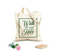 AILOONG Borsa tote con manico piatto in nastro Frasi commemorative di Natale Vorrei che tu fossi qui Tessuto spesso 340g/m² Sostituisce lo zaino scolastico