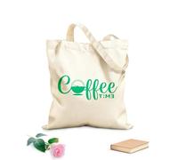 AILOONG Borsa tote con manico piatto in nastro Lettering per l'ora del caffè con il potere di una tazza di caffè Tessuto spesso 340g/m² Sostituisce lo zaino scolastico