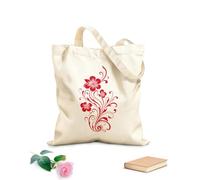 AILOONG Borsa tote con tracolla in fettuccia accenti floreali audaci elemento di design logo schizzi botanici unici emblema iconico Tessuto spesso 340g/m² Borsa da disegno