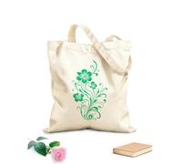 AILOONG Borsa tote con tracolla in fettuccia accenti floreali audaci elemento di design logo schizzi botanici unici emblema iconico Tessuto spesso 340g/m² Borsa da disegno