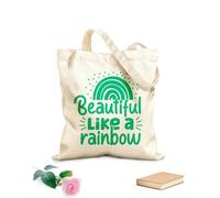 AILOONG Borsa tote con tracolla in fettuccia bella come un arcobaleno Tessuto spesso 340g/m² Borsa da disegno