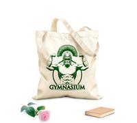 AILOONG Borsa tote con tracolla in fettuccia culturista che indossa un casco da centurione e mostra il suo corpo scolpito Tessuto spesso 340g/m² Borsa da disegno